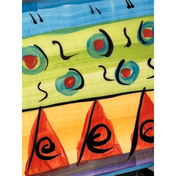 VTG 1990s Postmodern English Country Pottery Trivet Jennifer Eerdsmans - Picture 3 of 8